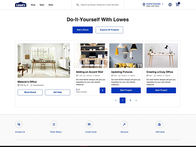 Lowe's Project Builder - Add a Room product design ui ux