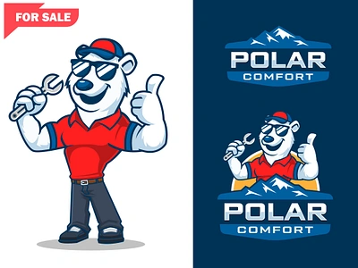 For Sale Polar Comfort logo and mascot design logo design mascot mascot design mascot logo