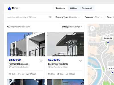 Ruhal. - Real Estate [Search Page] landing page modern style platform real estate real estate search page search search page search page landing page search real estate website