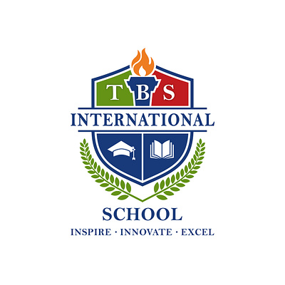 TBS International School - Logo creative design flat design illustration logo school logo