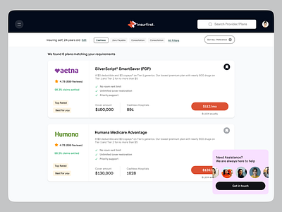 Insurance Comparison and Search Application - Web agency application branding buy checkouit compare design ecommerce health healthcare illustration insurance listing logo mobile product design support tab tech web