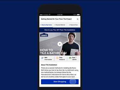 Lowe's Project Builder - Mobile design product design ui ux