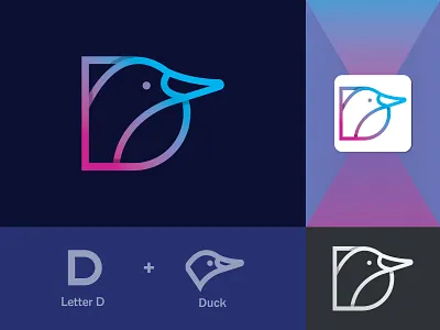 D and Duck Modern logo design 3d abstract logo branding creative logo d logo design duck logo graphic design icon illustration letter logo logo logo design logo maker logo mark logo type logos minimal logo modern logo vector