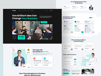 Quiety - creative agency landing page design agency best website design business agency corporate agency creative agnecy landing page digital marketing marketing agency landing page modrn agency website online marketing tonmoy khan web design