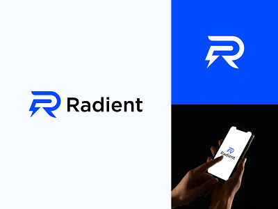 Radient Logo app logo brand identity branding electricity energy graphic design letter r bolt logo logo logo design logo designer modern logo r letter r logo design radient logo radient logo dribbble technology thunder visual identity volt voltage logo