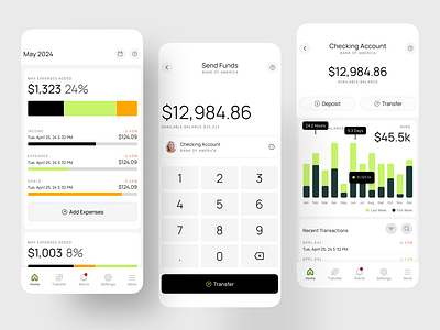 Bank Mobile App account app bank bank app banking budget clean finance fintech interaction ios iphone loan mobile modern personal banking product design ui ux wallet