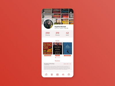 Daily UI #006 - User Profile app design booklover books daily ui reading app ui ui design user profile