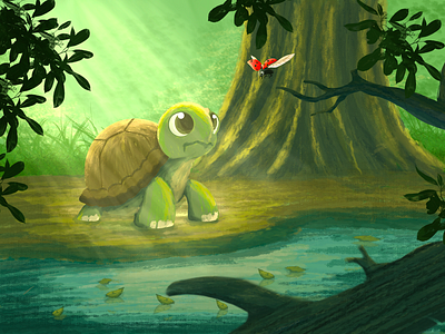 Tiny Travels Turtle and Ladybug Tales animal art artwork characters digital art drawing illustration kids illustration procreate turtle