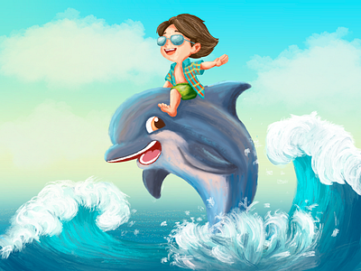 Ocean Symphony artwork cartoon character digital art drawing illustration kids procreate sea