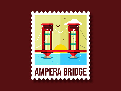 Ampera Bridge ampera architecture bridge iconic illustration indonesia landmark palembang sumatra