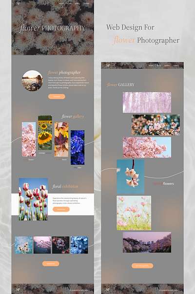 Web Design for Flower Photography branding design elegant flower flowerphotographer inspiration nature naturevibes photography sophisticated ui uidesign webdesign