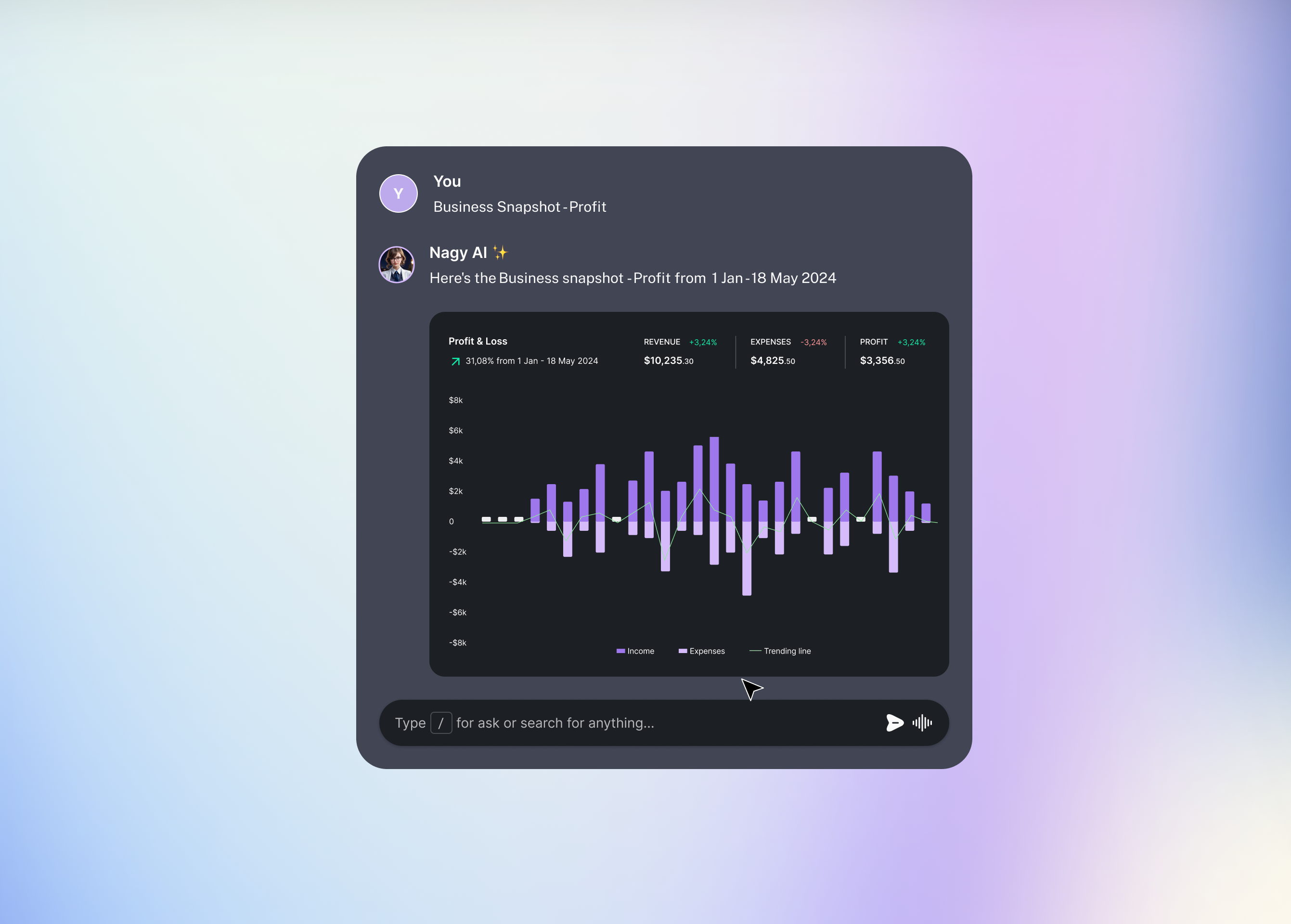 Nagy - AI Accounting Assistant accountant ai ai chat ai design ai prompt ai ui animation artifical artifical intelligence assistant bookeeper chat gpt chat prompt design ai gpt intelliegence technology ui design web design