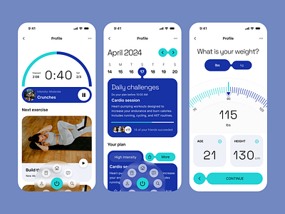 Fitness tracking mobile app fitness app fitness tracking mobile app ios product design ui ux visual design