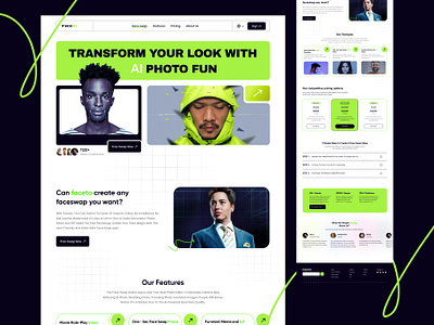 Face Transform AI Website ai website bento bento website branding design dribbble dribbble shot face swap website graphic design logo logodesign new trend shafayed rana ui ui designer ui inspiration ux ux designer website website design