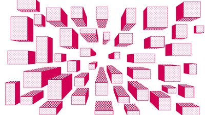 Boxes in Perspective art boxes drawing graphic design illustration perspective pink