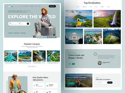 Travel Landing Page Design design landign page saas travel travel landing page ui web design website website design