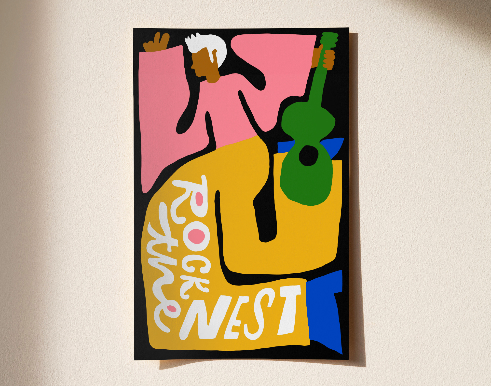 Rock The Nest concert design drawing festival hand drawn illustration lettering poster spokane