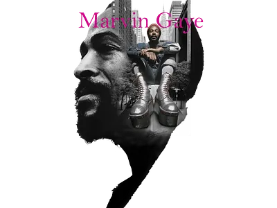 Marvin Gaye double exposure design and CD cover banner banner design branding cd cover design design flyer flyer design graphic design instagram feed logo logo design movie poster poster poster design thumbnail tshirt design