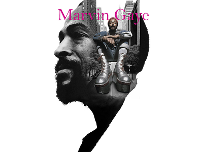 Marvin Gaye double exposure design and CD cover banner banner design branding cd cover design design flyer flyer design graphic design instagram feed logo logo design movie poster poster poster design thumbnail tshirt design