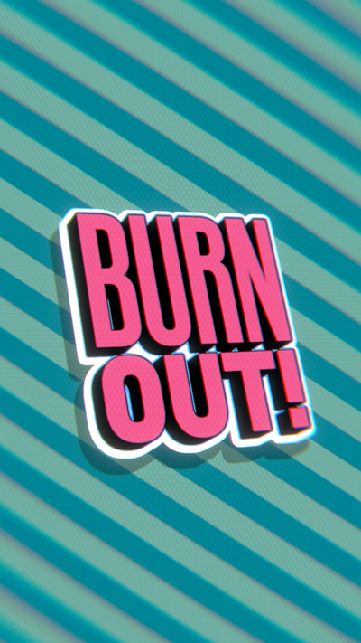 Type Test #1: Burn Out! 3d 3d animation 3d motion dynamic typography lettering motion design motion graphics type animation type in motion