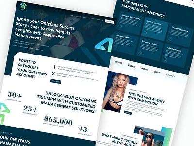 Onlyfans Agency website Design | Landing Page Design figma graphic design landing page design onlyfans onlyfans agency onlyfans agency website onlyfans agency website design onlyfans marketing agency onlyfans modeling website onlyfans website design uiux website design
