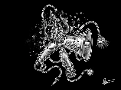 Gods Against Noise! 03 blackandwhite branding creative design illustration ink noise pollution ui