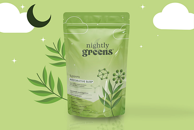Packaging design for a night time supplement. brandidentity branding food graphic design illustrator nature nutrition packaging pouch science supplement vector visualidentity