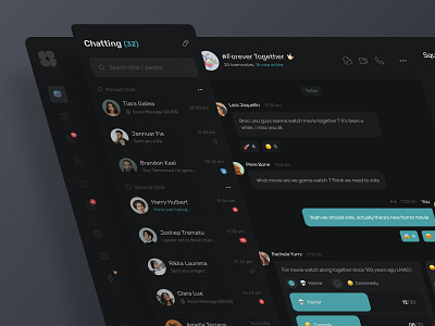 TalkOn - Chatting Dashboard App app call chat chatting clean coversation dark mode dashboard inbox message messanger notification platform product saas send social social media ui uiux