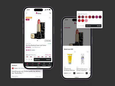 UX/UI redesign cosmetics store e-commerce application branding checkout cosmetics store e commerce ecommerce interface logo magento mobile design online store redesign product page design prog progressive web app shopify user experience design uxui design web design