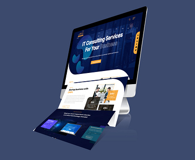 IT Consulting Services branding creative design figma graphic design html illustration landing page logo ui