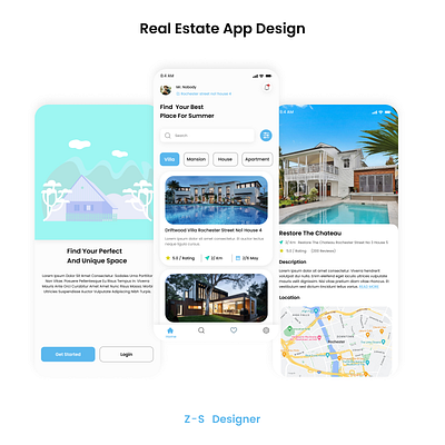 Real Estate App Design design mobile app ui user experience user interface ux web design