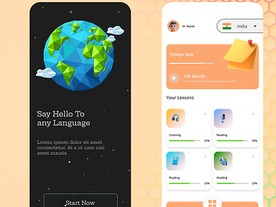 LinguaLeap App For language learning Designed by Nevina Infotech education app graphic design language learning language learning app language learning tracking mobile app uiux design
