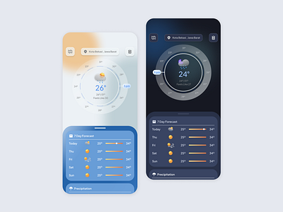 Weather Forecast UI Exploration app graphic design mobile app ui