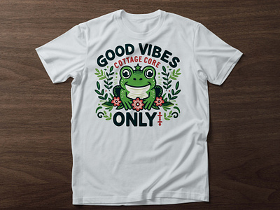 Good vibes t-shirt design branding custom t shirt design frog tshirt graphic design graphic t shirt illustration retro t shirt t shirt design typography typography t shirt design