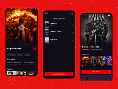 AI Film selection | cinema mobile app ai android app cartoon cinema film film app film maker mobile mobile app mobile design series ui uiux