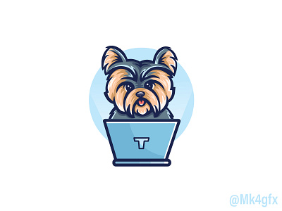 TechTerrier Logo animal branding cute design dog fun graphic design happy illustration laptop logo logo 2d logos modern pyppy tech technology terrier yorkie yorkshire