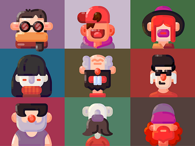 Character Icons Series app character design flat graphic design icon illustration ui vector