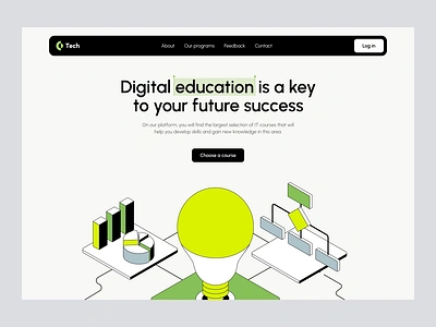 Landing Page for IT Courses animation concept courses design education it landing page learning study ui uiux ux webdesign website