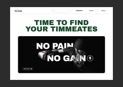 GYM UI Page branding graphic design ui