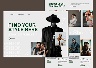 Fashion UI Page branding graphic design ui