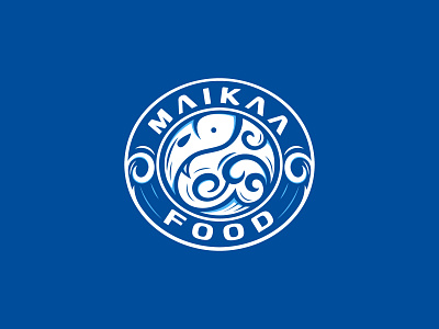 MAIKAA Food - Fish Logo Design animal logo blue logo brand identity branding creative logo dainogo fish fish logo food logo design graphic design logo logo design mark ocean symbol