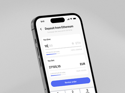 SwiftSwap — Deposit app crypto design exchange fiat mobile money ui ux