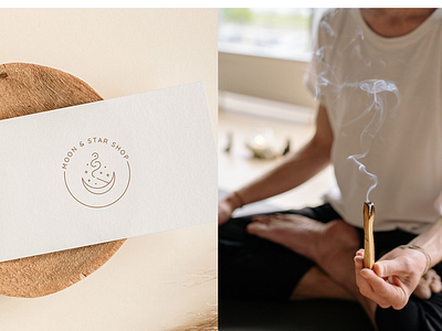 MOON & STAR SHOP LOGO DESIGN aromatherapy branding candle essential oils graphic design incense incense logo logo minimal moon palo santo