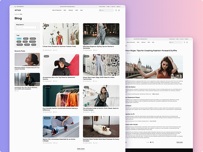 Blog page for e-commerce article blog clothing store e commerce e commerce shop e commerce template interface online shopping online store product design retail ui uiux web design