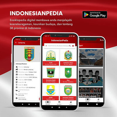 IndonesianPedia App indonesia indonesianpedia lambang negara mobile app playstore presiden provinsi ui ui design ux