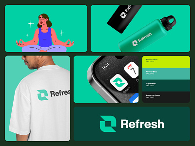 Refresh Productivity App Branding branding design graphic design habit illustration logo logodesign minimal modern productivity refresh ui