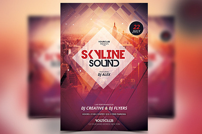 Skyline Sound - PSD Flyer city city flyer city s kyline flyer flyer template party flyer psd skyline flyers