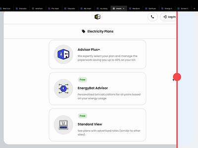 Modern Electricity Plan Interface: Before and after Web Design animation appdesign card deesign clean design energy website energybot minimal design modern design ui uidesign uidesigner uihiring uiux uiuxdesigner user interface webdesign