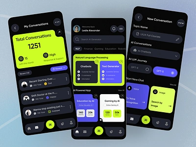 AI Chatbot Mobile App ai ai chat ai chatbot applications chat generator chatbot chatbot app chatbot ui conversation design gaming language machine learning messaging app mobile app problem solving ui ux design