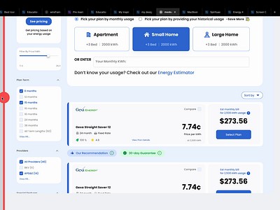 Modern Electricity Plan Interface web Design: Before and after app design clean design design interaction design interface design minimal design ui uidesign uidesigner uihiring uiux uxdesign web design